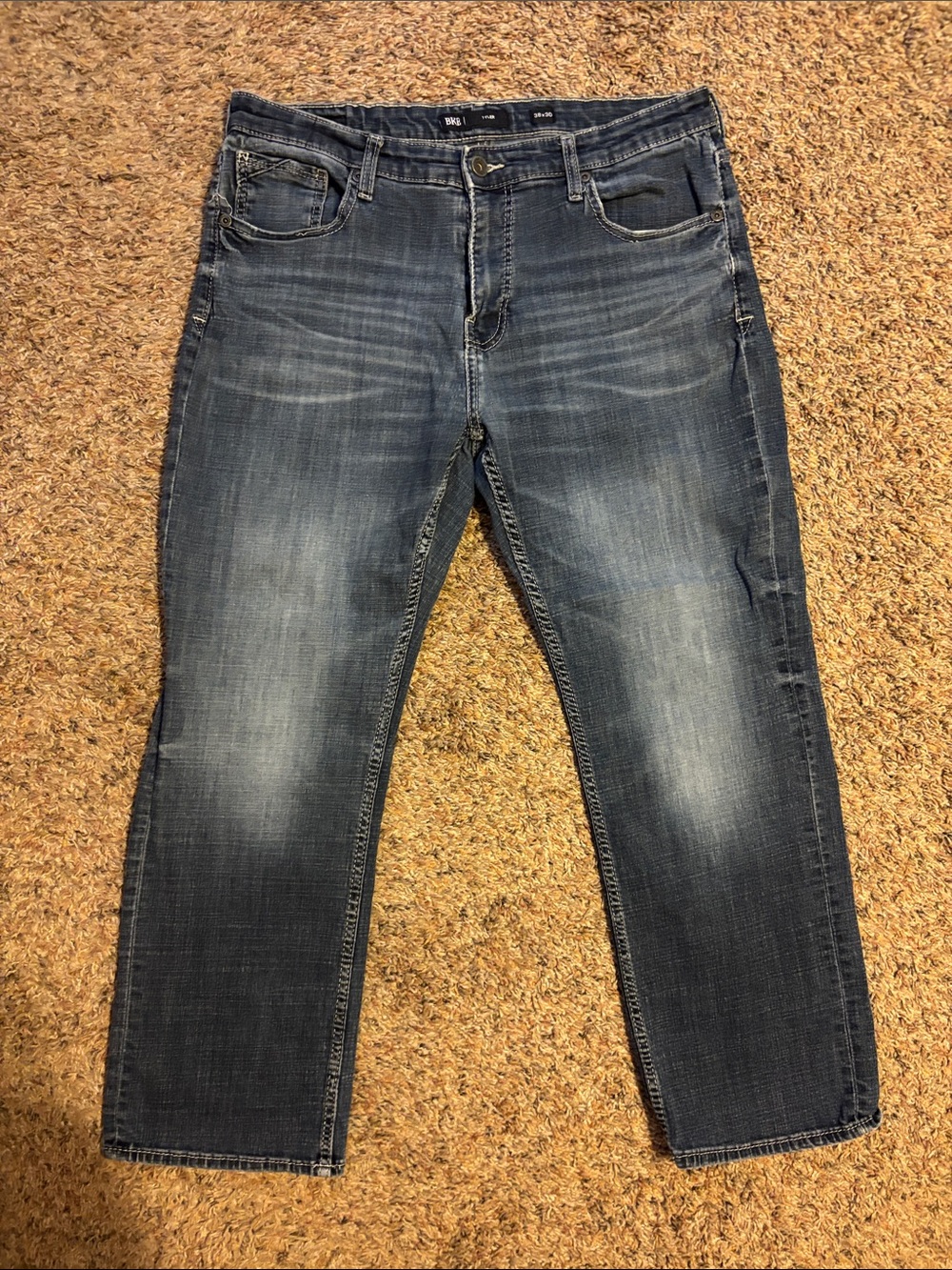 BKE Men's Medium Blue Tyler Straight Jeans